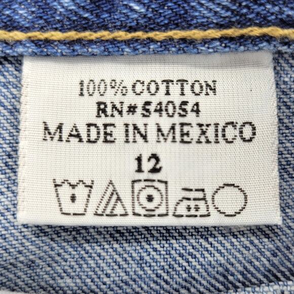 Bugle Boy Jeans Women's 12 Blue Denim Vintage 90s Rigid 100% Cotton High Rise - Picture 12 of 13